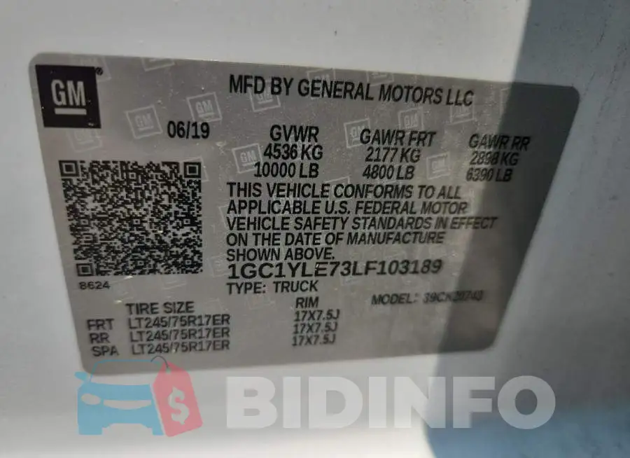1GC1YLE73LF103189 Photo# 12