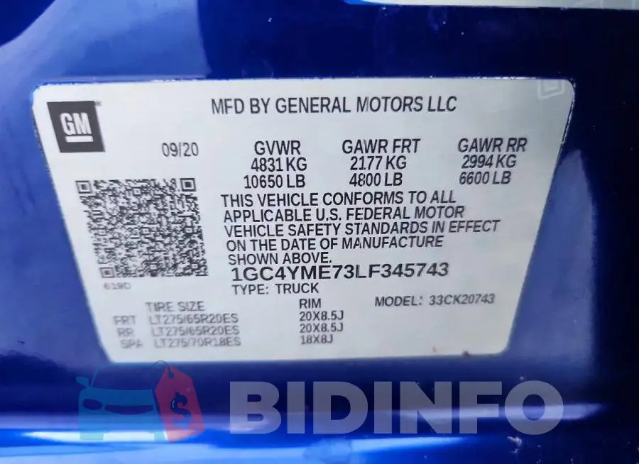 1GC4YME73LF345743 Photo# 13