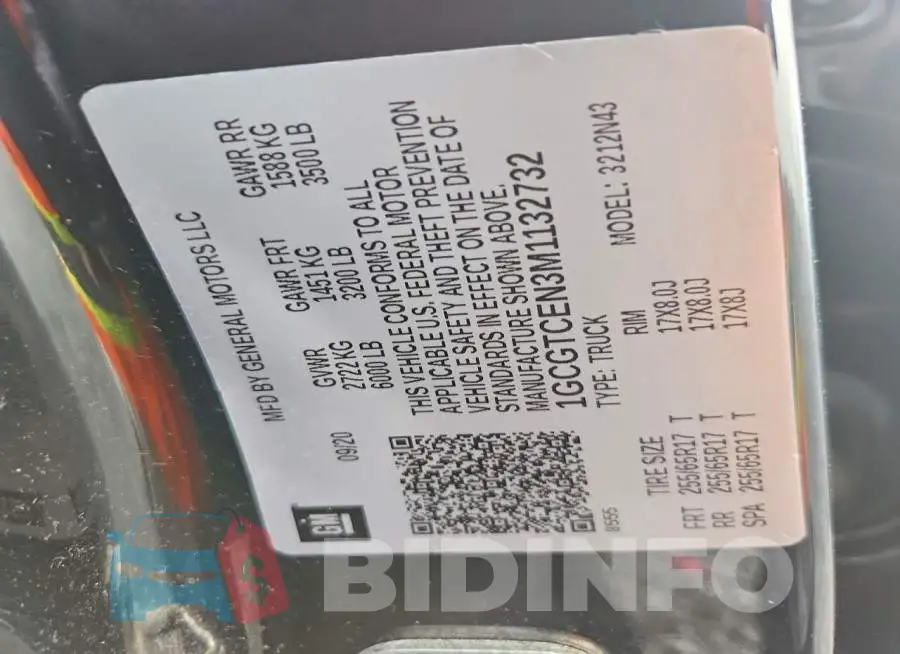 1GCGTCEN3M1132732 Photo# 13