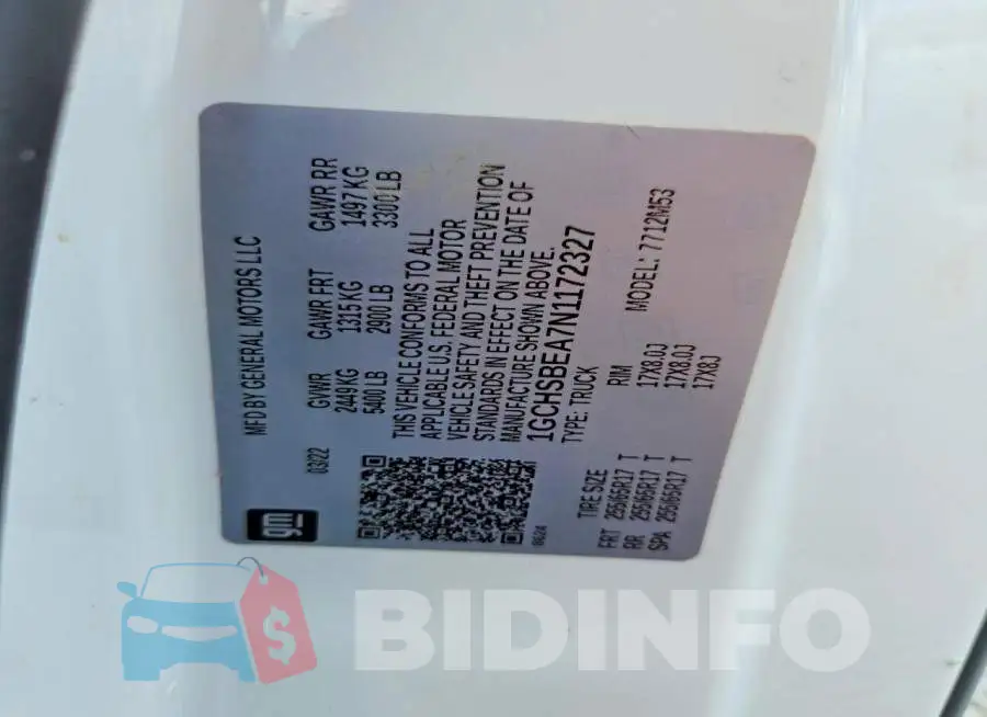 1GCHSBEA7N1172327 Photo# 12