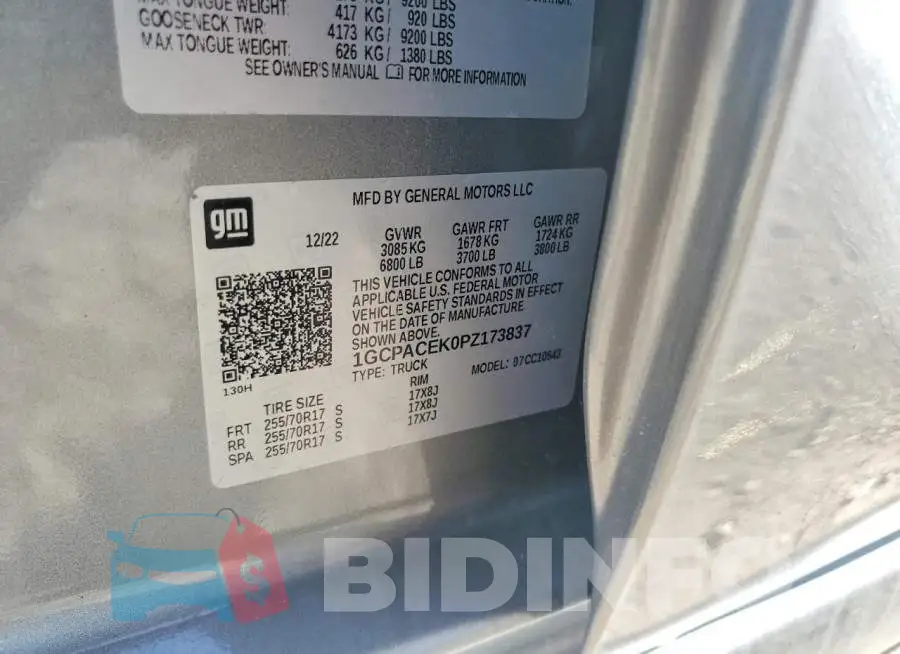 1GCPACEK0PZ173837 Photo# 13