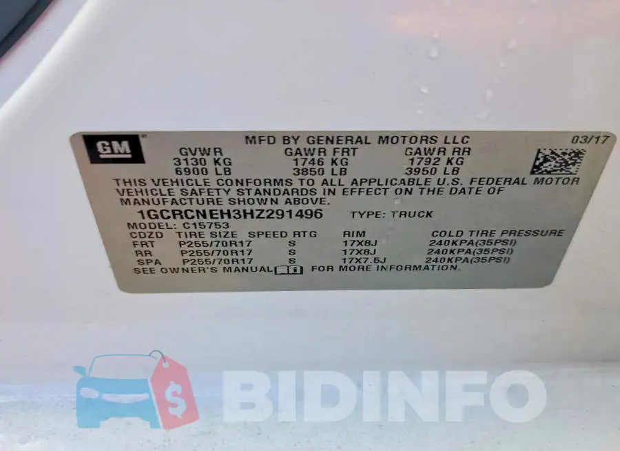 1GCRCNEH3HZ291496 Photo# 13
