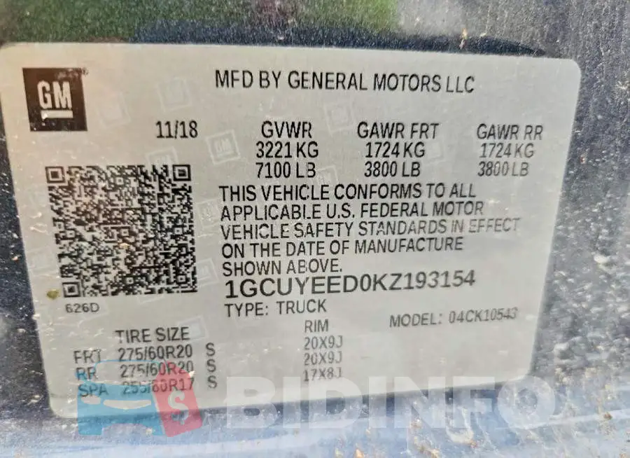 1GCUYEED0KZ193154 Photo# 12