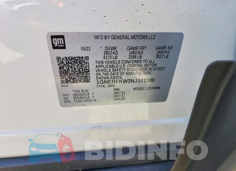 1GNERFKW3NJ181300 Photo# 13