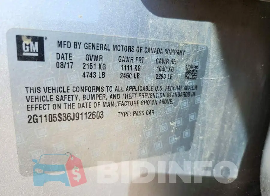 2G1105S36J9112603 Photo# 12