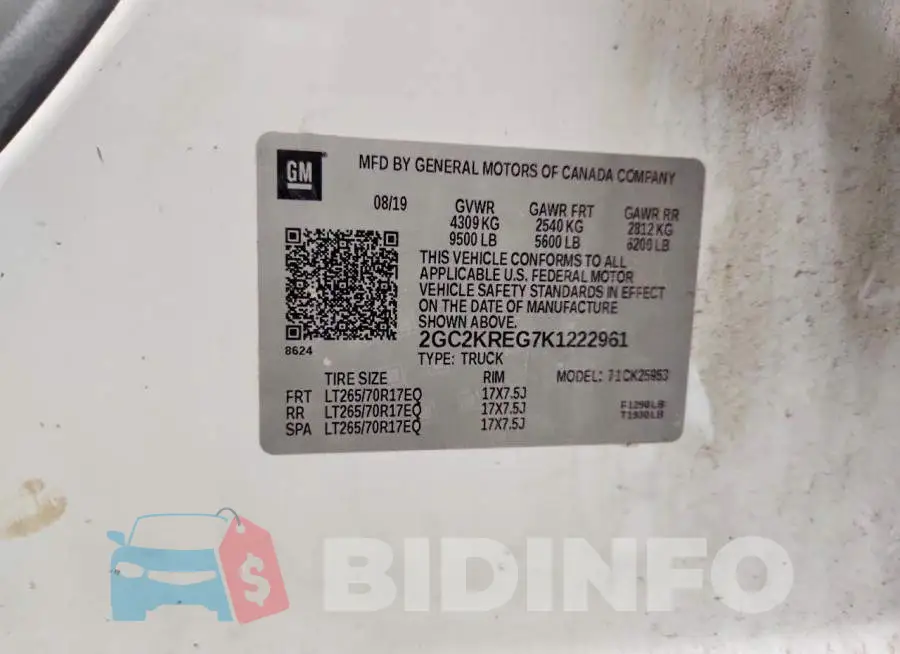 2GC2KREG7K1222961 Photo# 12