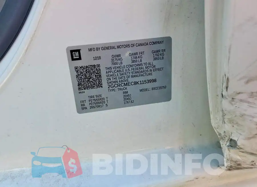 2GCRCMEC8K1153998 Photo# 12