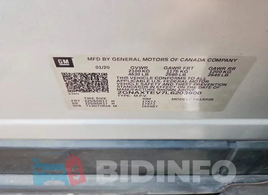 2GNAXTEV7L6203900 Photo# 13