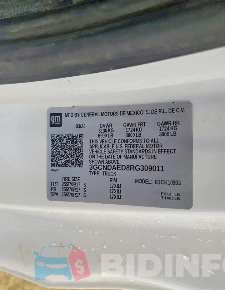 3GCNDAED8RG309011 Photo# 12