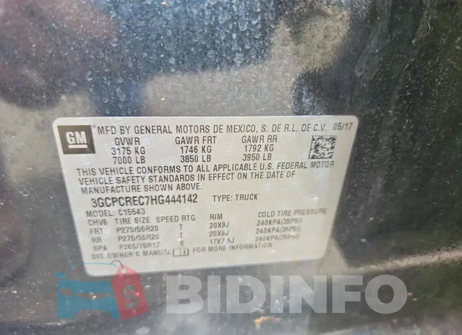 3GCPCREC7HG444142 Photo# 12