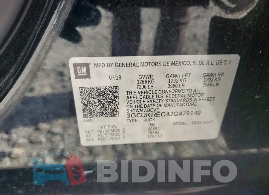 3GCUKREC4JG479149 Photo# 12