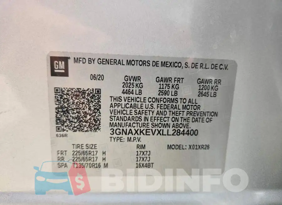 3GNAXKEVXLL284400 Photo# 13
