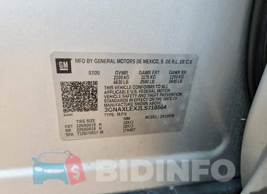 3GNAXLEX2LS718564 Photo# 14