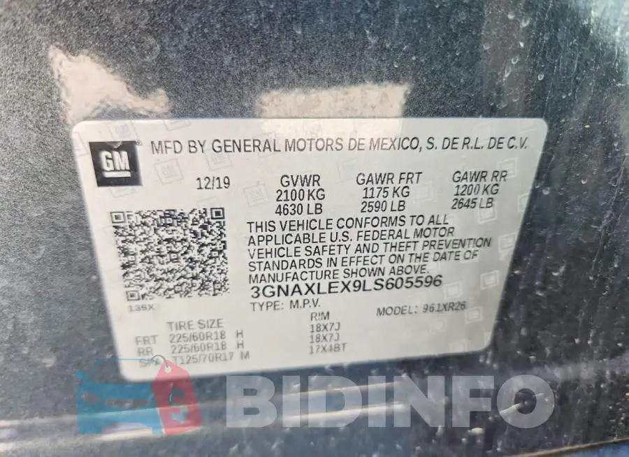 3GNAXLEX9LS605596 Photo# 13