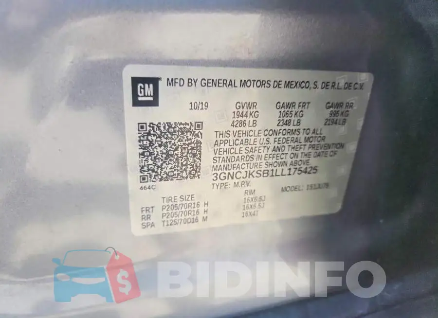 3GNCJKSB1LL175425 Photo# 13