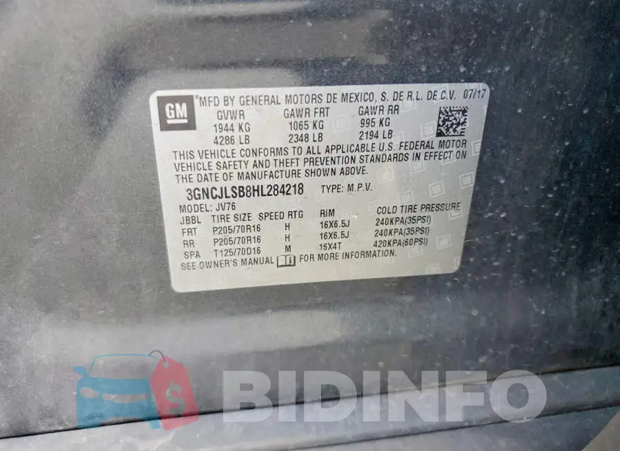3GNCJLSB8HL284218 Photo# 13