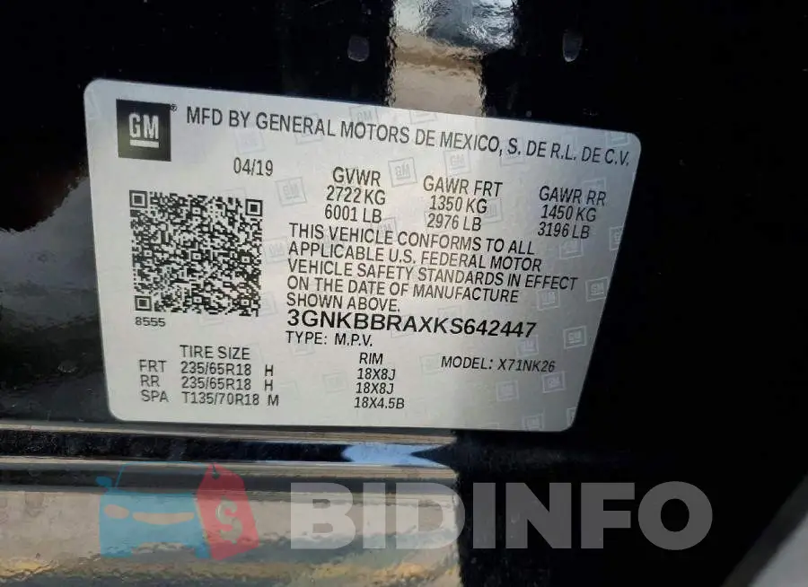 3GNKBBRAXKS642447 Photo# 12