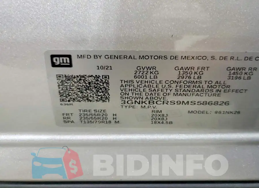 3GNKBCRS9MS586826 Photo# 13