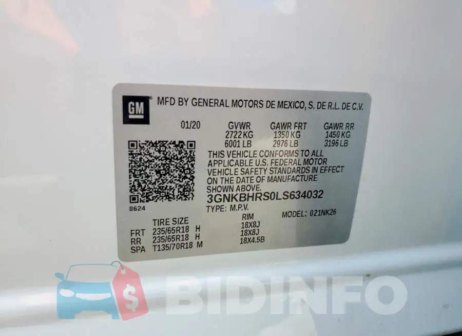 3GNKBHRS0LS634032 Photo# 13