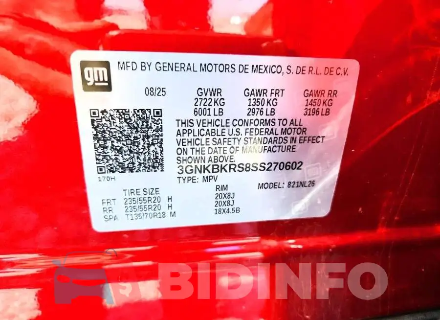 3GNKBKRS8SS270602 Photo# 13