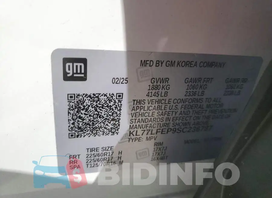 KL77LFEP9SC236787 Photo# 13