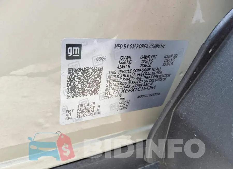 KL77LKEPXTC154254 Photo# 13