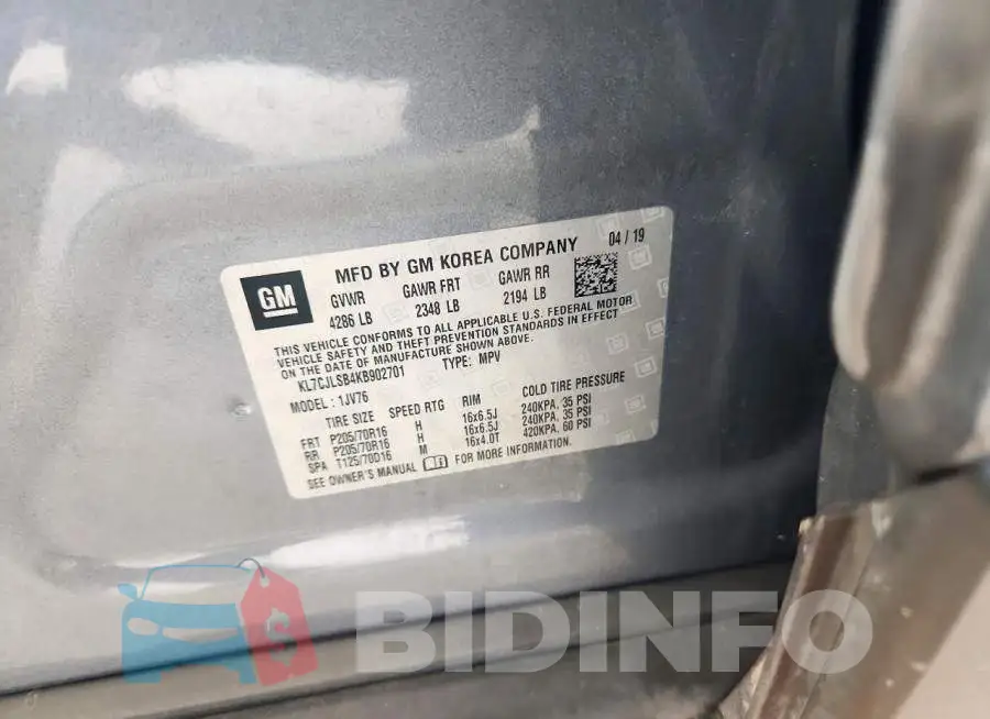 KL7CJLSB4KB902701 Photo# 13