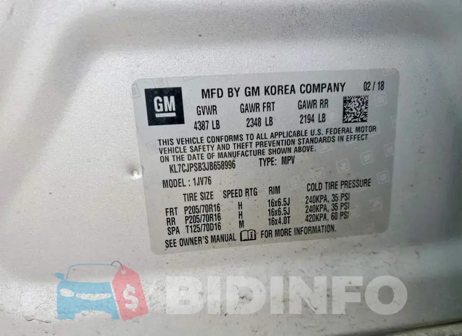 KL7CJPSB3JB658996 Photo# 14