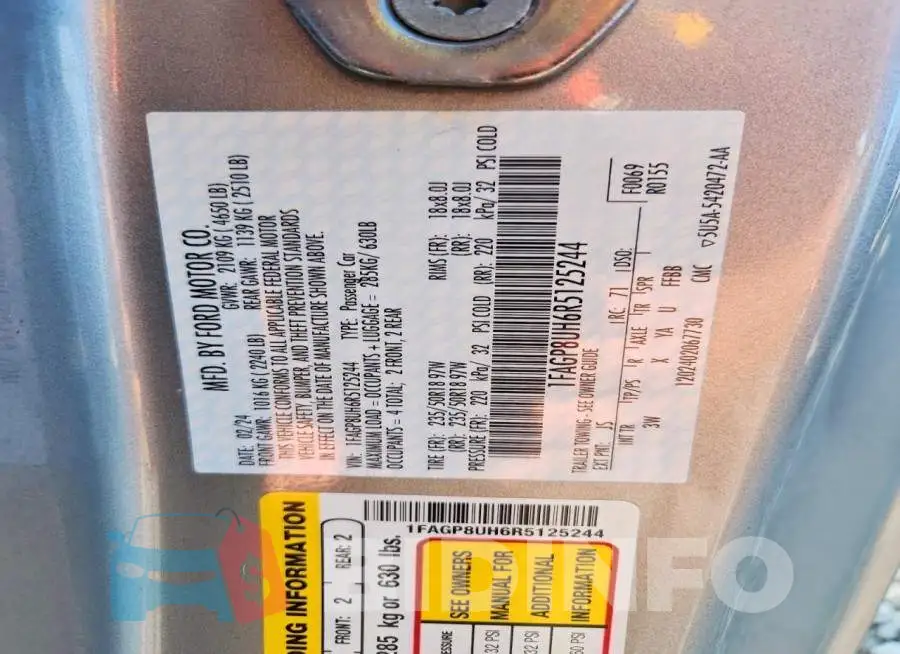 1FAGP8UH6R5125244 Photo# 12
