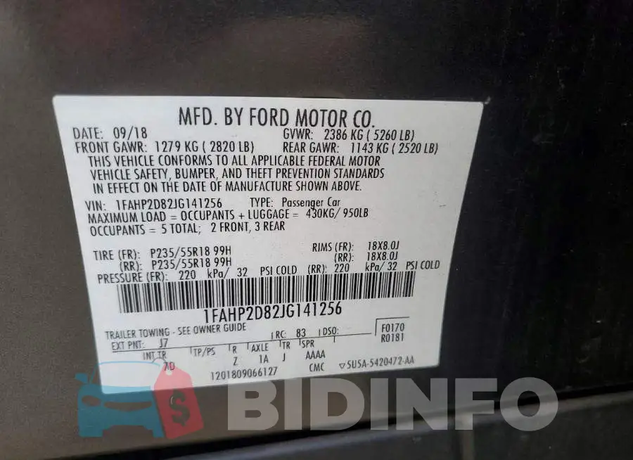 1FAHP2D82JG141256 Photo# 12
