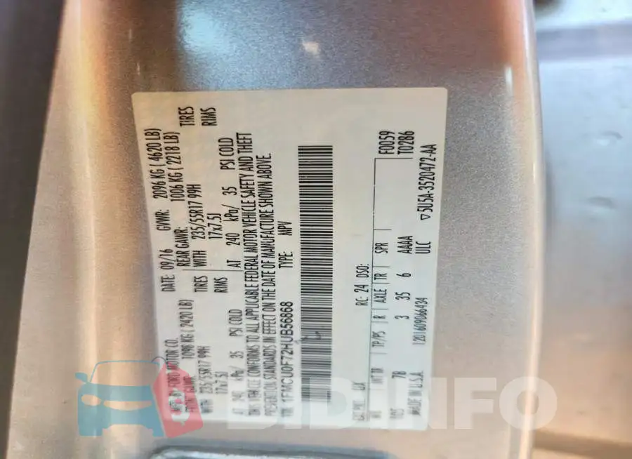 1FMCU0F72HUB56868 Photo# 13