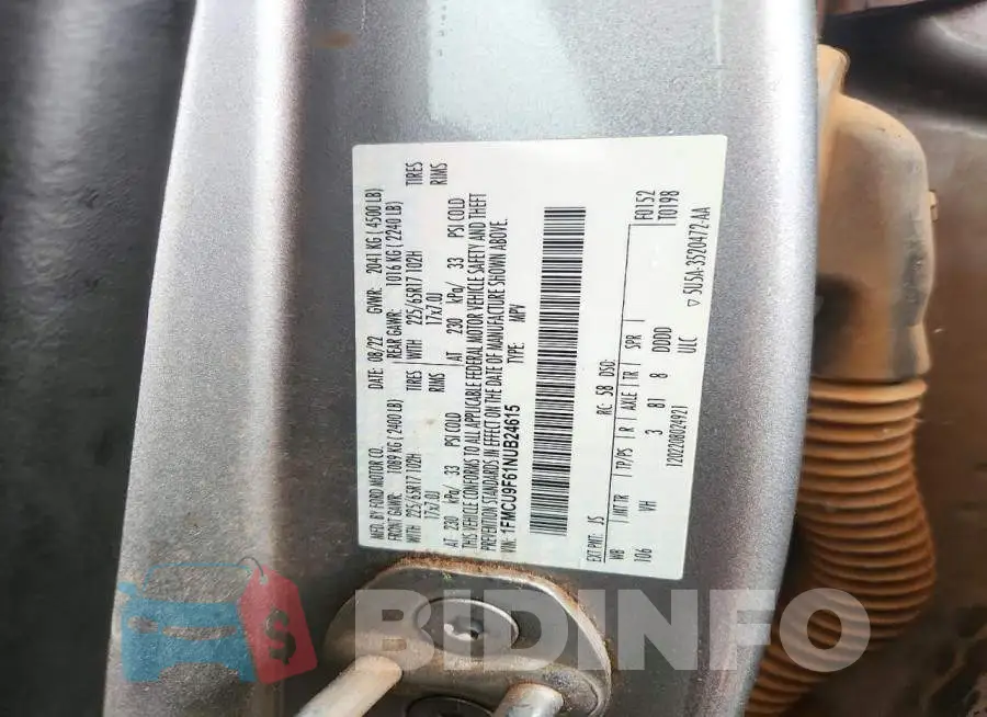 1FMCU9F61NUB24615 Photo# 12