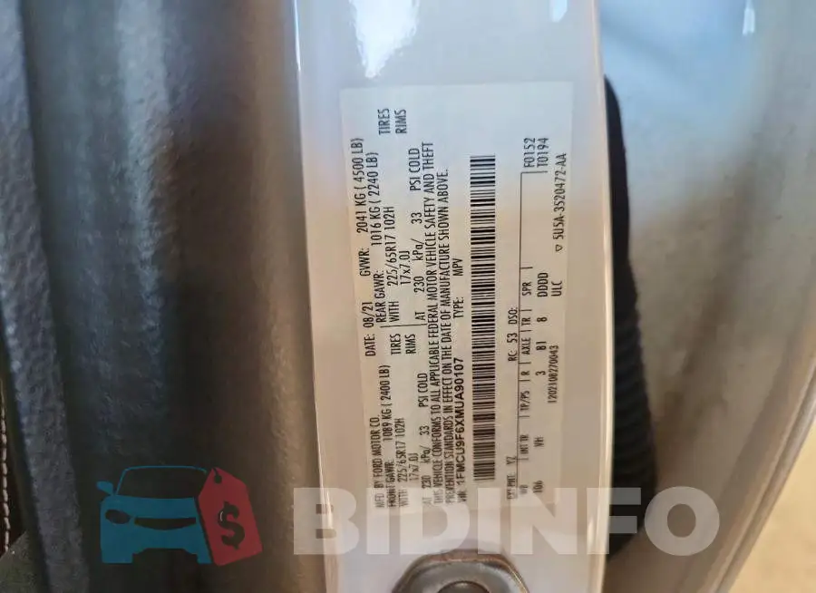 1FMCU9F6XMUA90107 Photo# 13