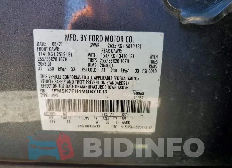 1FMSK7FH4MGB71013 Photo# 13