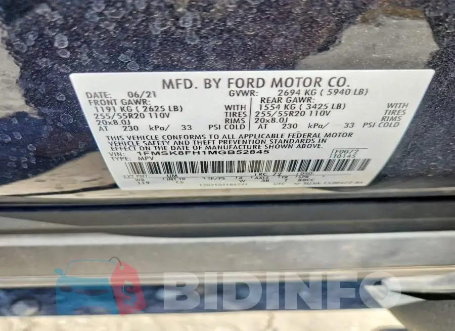 1FMSK8FH1MGB52845 Photo# 14