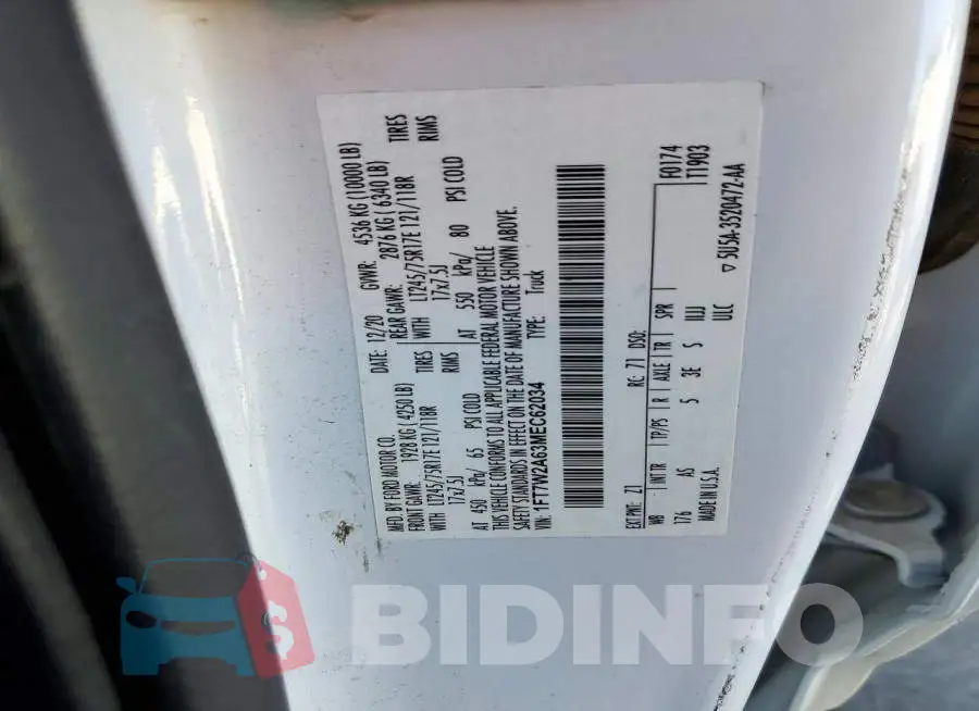 1FT7W2A63MEC62034 Photo# 12