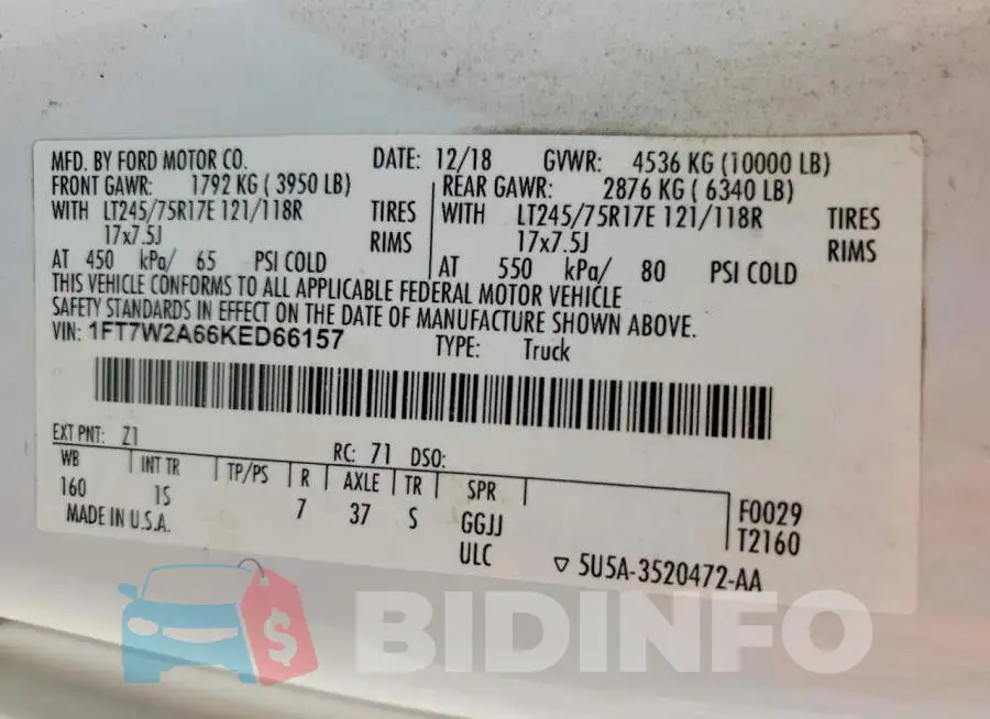 1FT7W2A66KED66157 Photo# 13