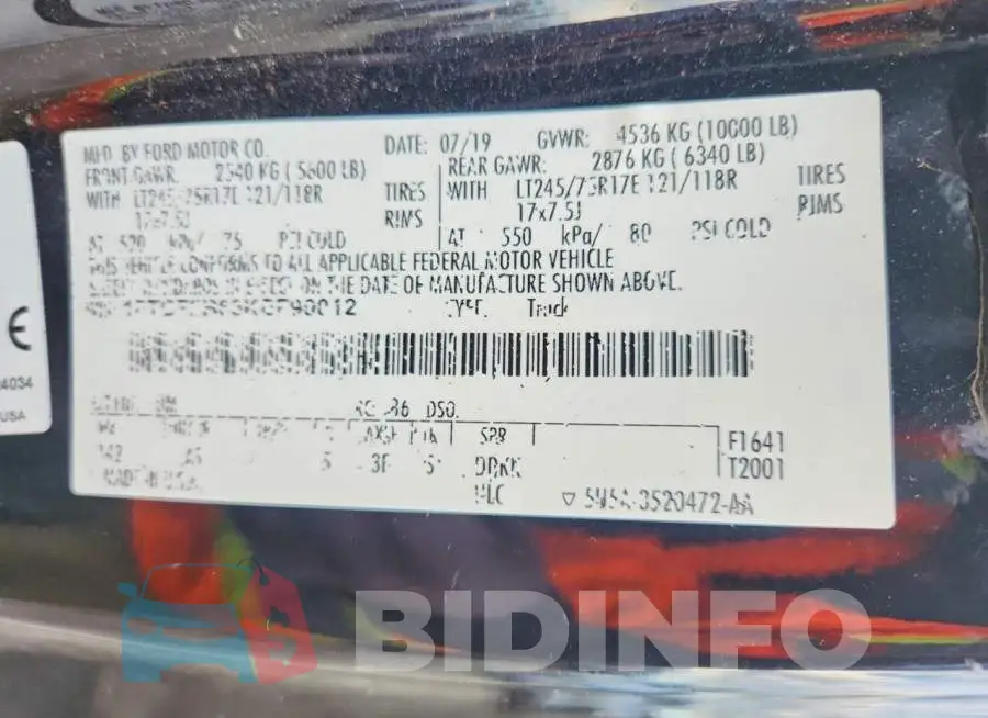 1FTBF2B63KEF90012 Photo# 12