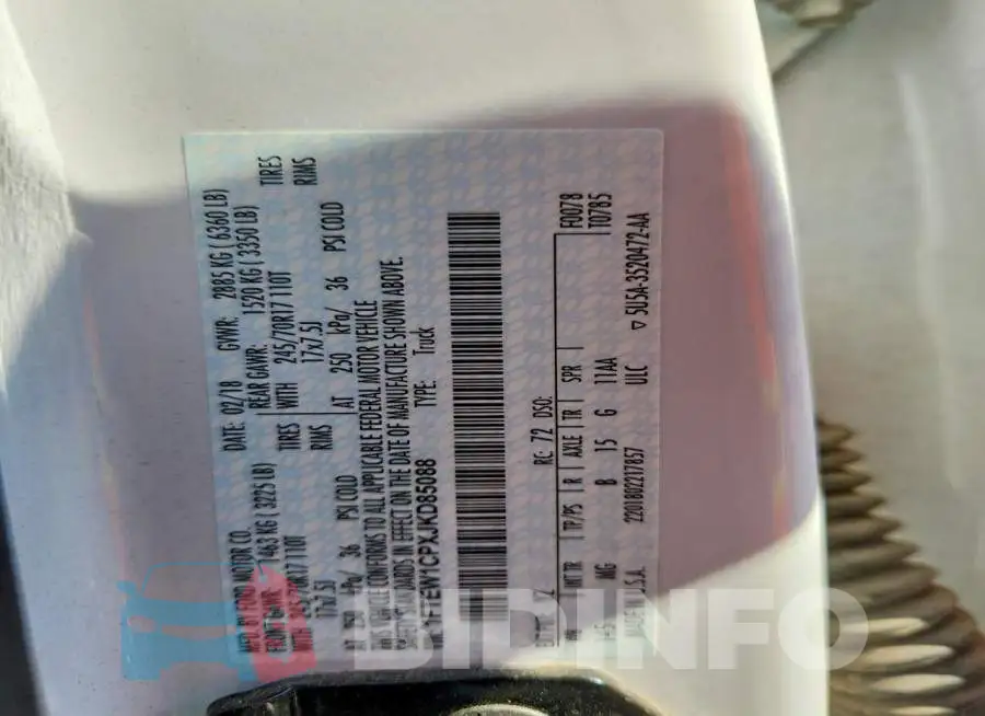 1FTEW1CPXJKD85088 Photo# 12