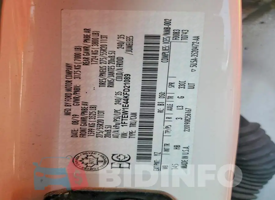 1FTEW1E44KFD21089 Photo# 12