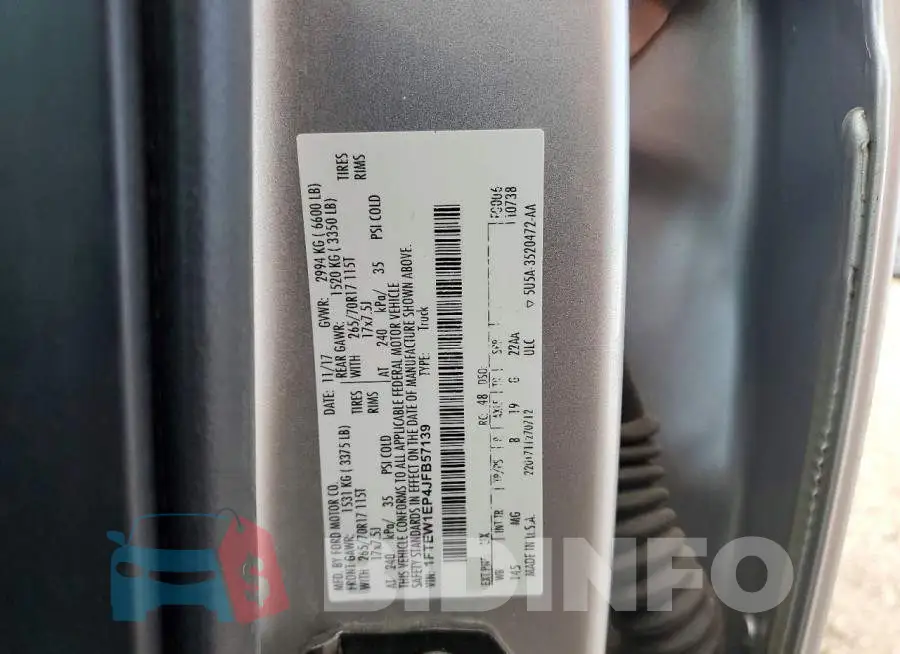1FTEW1EP4JFB57139 Photo# 12