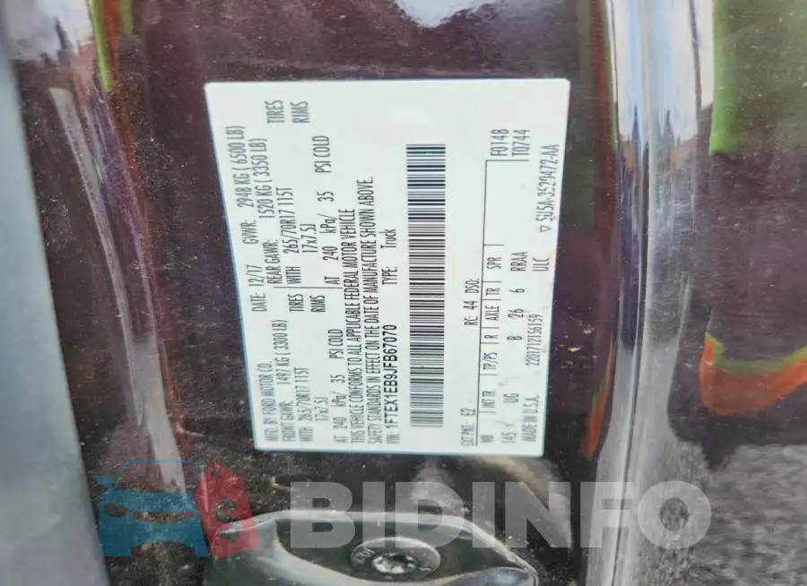 1FTEX1EB9JFB67070 Photo# 12