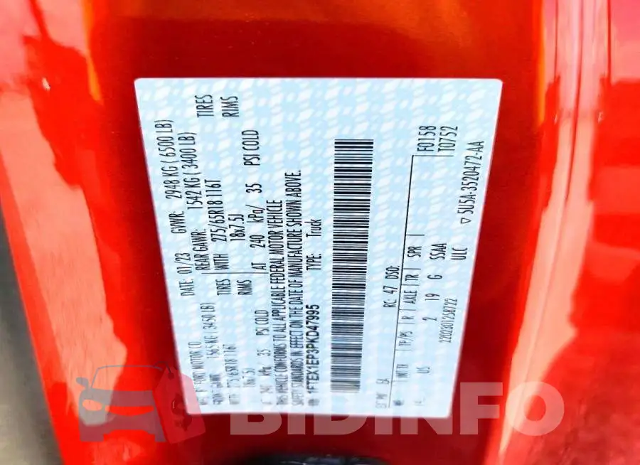 1FTEX1EP3PKD47995 Photo# 12