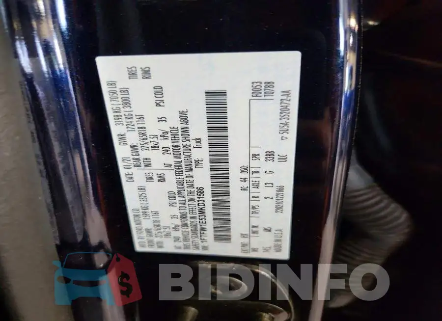 1FTFW1E53MKD31586 Photo# 12