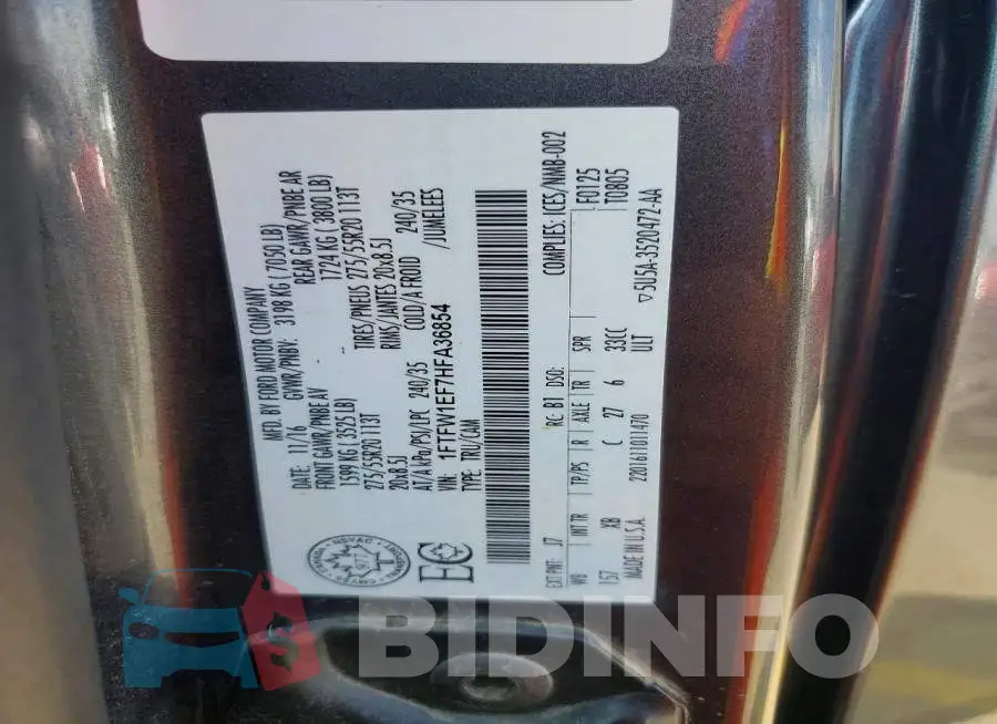 1FTFW1EF7HFA36854 Photo# 12