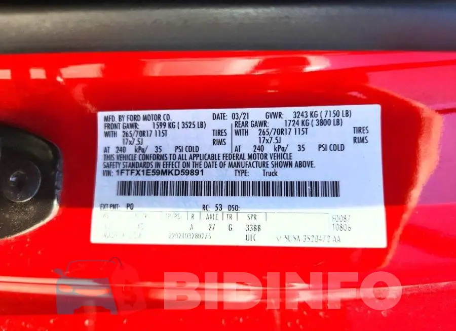 1FTFX1E59MKD59891 Photo# 12