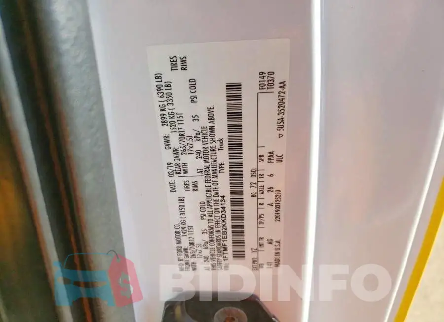 1FTMF1EB2KKD34134 Photo# 12