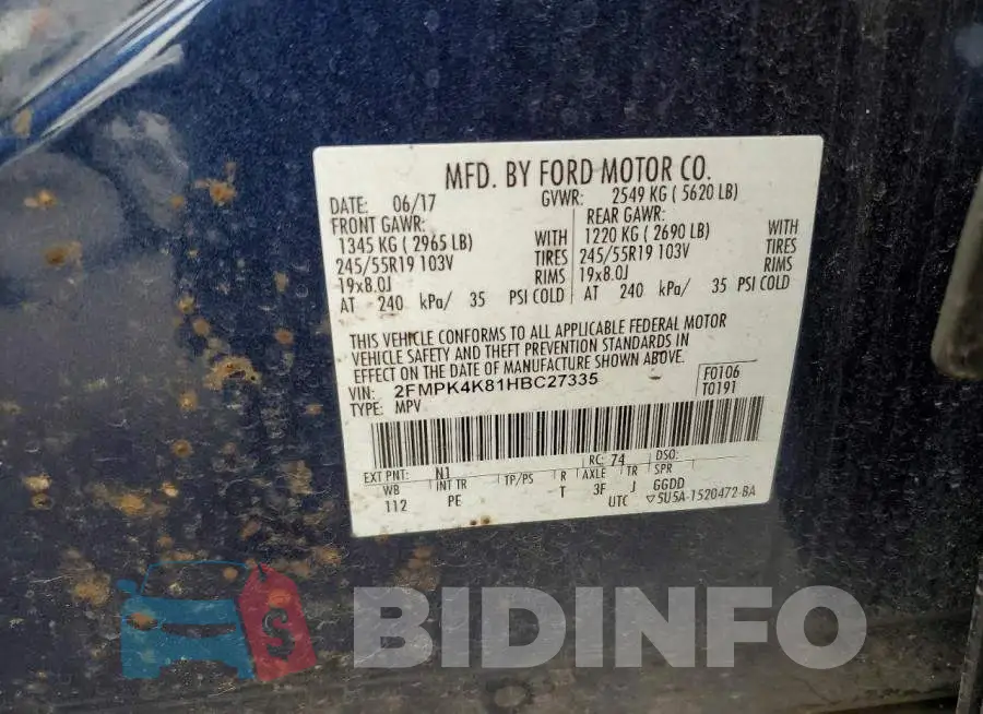 2FMPK4K81HBC27335 Photo# 12