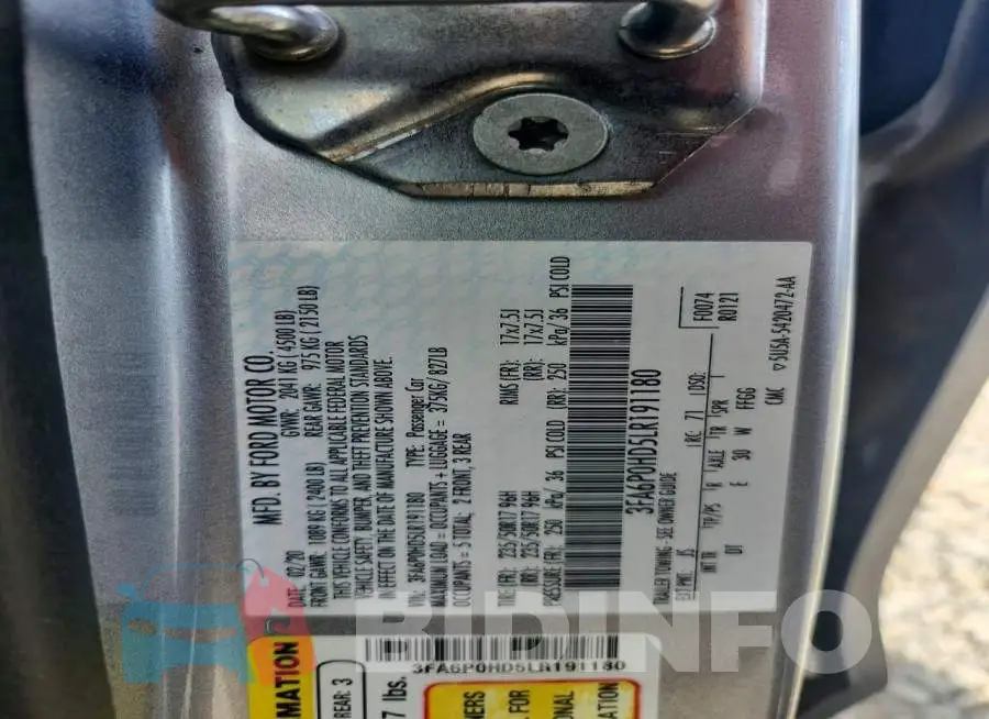 3FA6P0HD5LR191180 Photo# 12