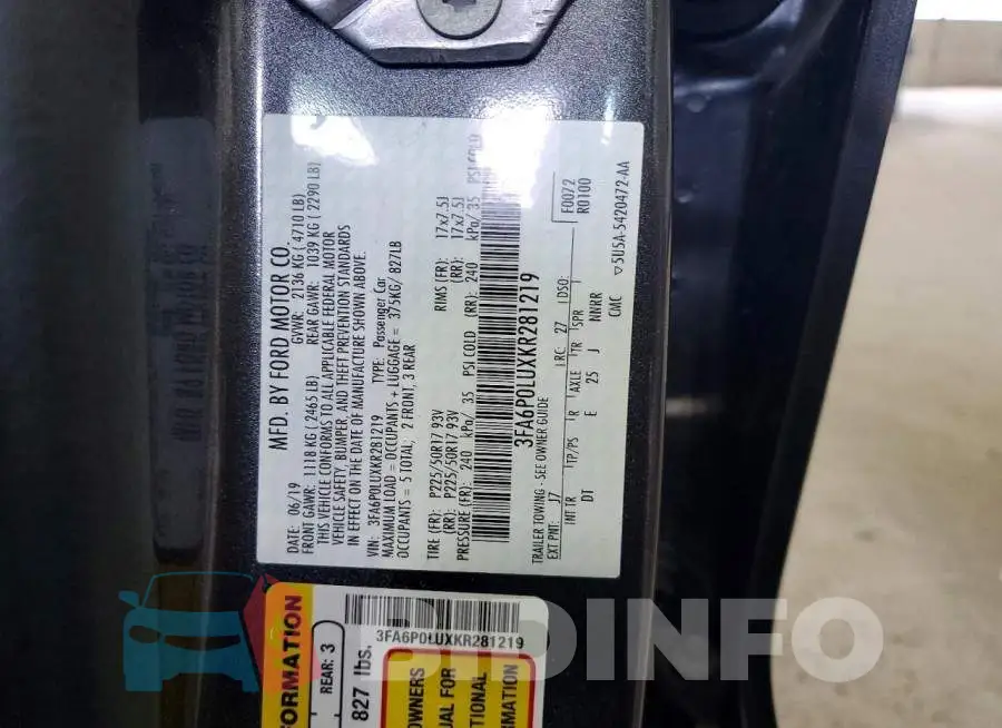 3FA6P0LUXKR281219 Photo# 12